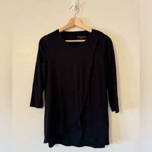 Motherhood nursing top, 3/4 length sleeve, black shirt, small, maternity